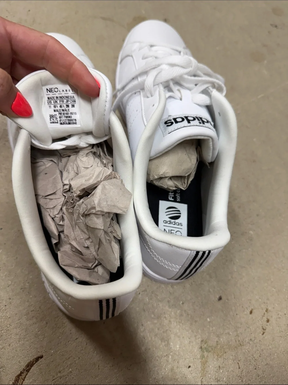 adidas White Men's Low-Top Leather Sneakers